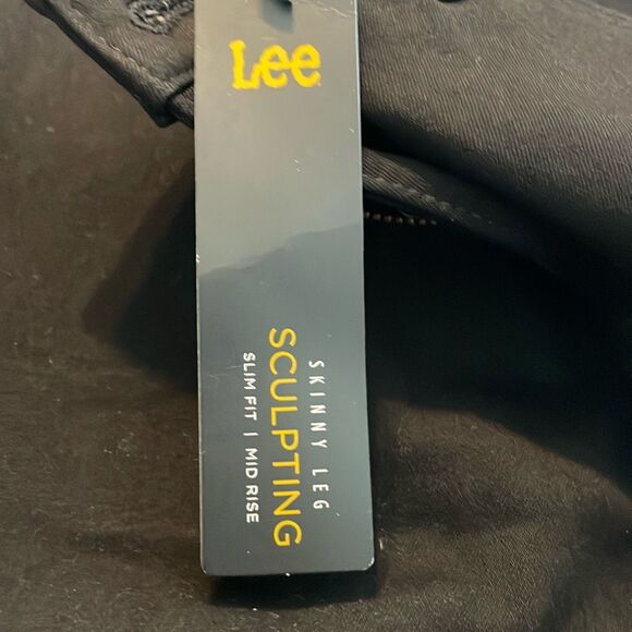 Lee Sculpting Slim Fit Skinny Leg Jean Black Wash Denim Stretch 5-Pocket 12 - Picture 8 of 12